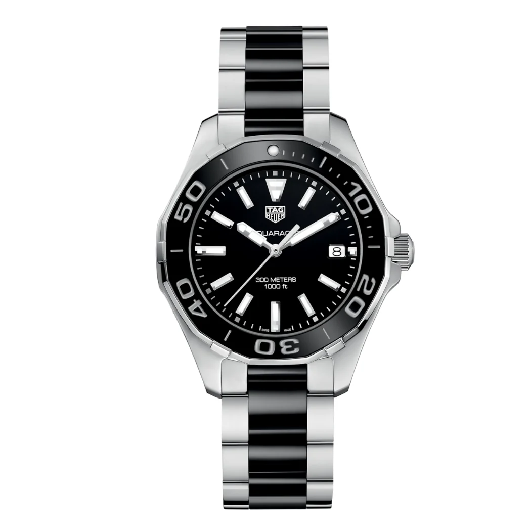 Tag Heuer Aquaracer Two-Tone Stainless Steel Black Dial Quartz Watch for Ladies - WAY131A.BA0913