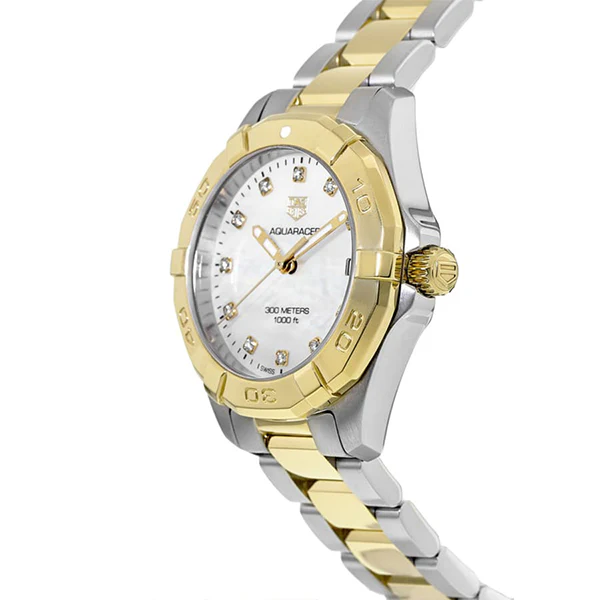 Tag Heuer Aquaracer Two-tone Stainless Steel White Mother of Pearl Dial Quartz Watch for Ladies- WBD1322.BB0320 - Image 2