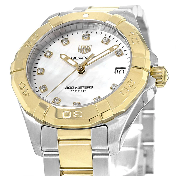 Tag Heuer Aquaracer Two-tone Stainless Steel White Mother of Pearl Dial Quartz Watch for Ladies- WBD1322.BB0320 - Image 3