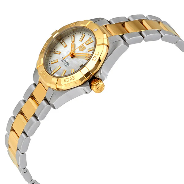 Tag Heuer Aquaracer Two-tone Stainless Steel White Mother of Pearl Dial Quartz Watch for Ladies- WBD1420.BB0321 - Image 2