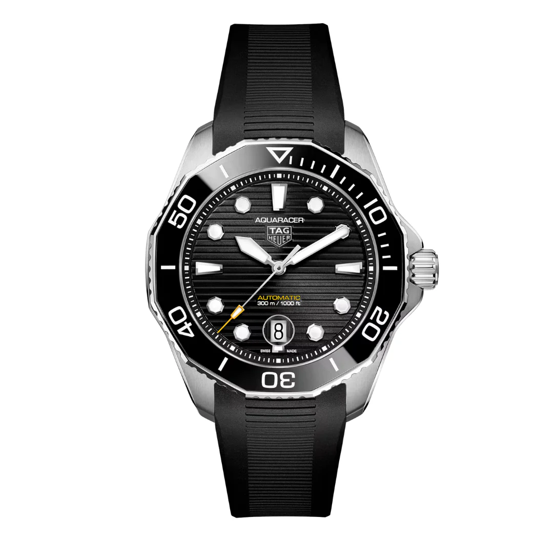 Tag Heuer Black Silicone Strap Black Dial Automatic Watch for Gents - WBP201A FT6197