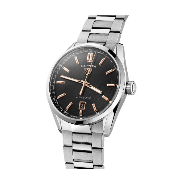 Tag Heuer Carrera Calibre 5 Silver Stainless Steel Black Dial Automatic Watch for Gents - WAR201CBA0723 - Image 2