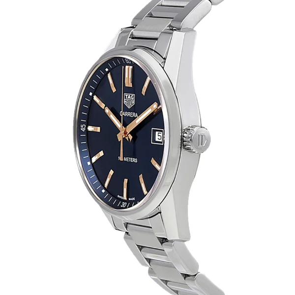 Tag Heuer Carrera Silver Stainless Steel Blue Dial Quartz Watch for Gents - WAR1112.BA0601 - Image 2