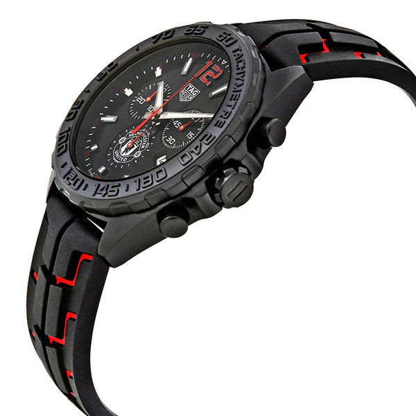 Tag Heuer Formula 1 Black and Red Rubber Black Dial Chronograph Quartz Watch for Gents - CAZ101JFT8027 - Image 2