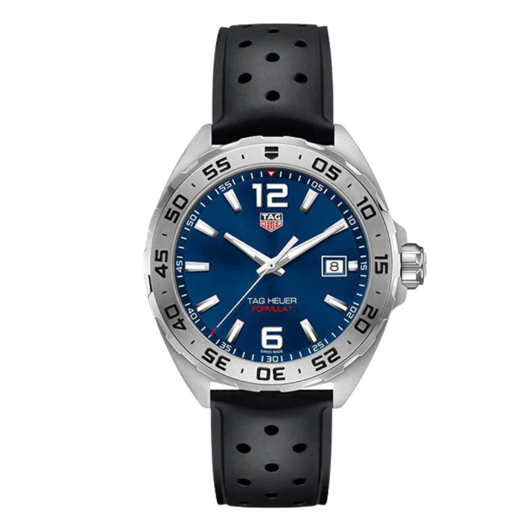 Tag Heuer Formula 1 Black Rubber Strap Blue Dial Quartz Watch for Gents - WAZ1118FT8023