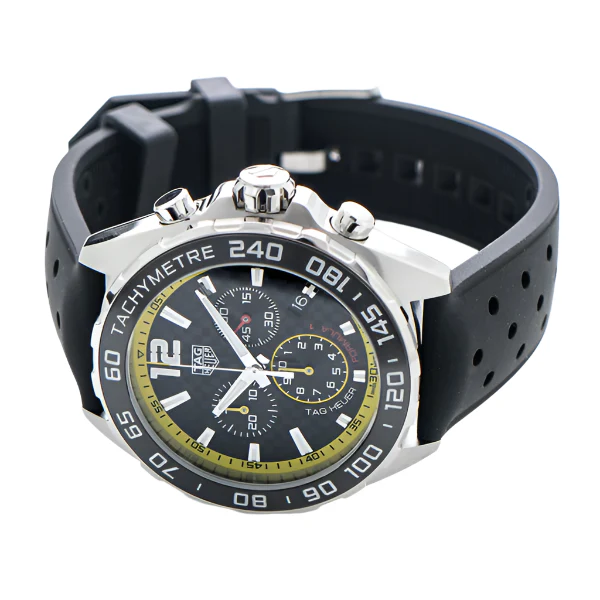 Tag Heuer Formula 1 Black Silicone Chequered Black Dial Chronograph Quartz Watch for Gents - CAZ101AC.FT8024 - Image 2