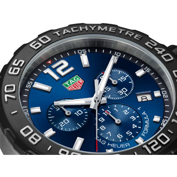 Tag Heuer Formula 1 Blue Silicone Strap Blue Dial Chronograph Quartz Watch for Gents - CAZ1O1AV.FT8077 - Image 3