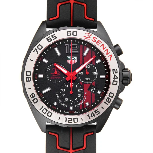 Tag Heuer Formula 1 Senna Special Edition Black Silicone Black Dial Chronograph Quartz Watch for Gents - CAZ1019.FT8027 - Image 2