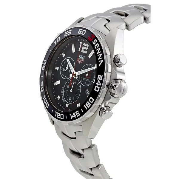 Tag Heuer Formula 1 Senna Special Edition Silver Stainless Steel Black Dial Chronograph Quartz Watch for Gents - CAZ1015.BA0883 - Image 2
