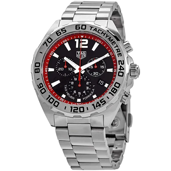 Tag Heuer Formula 1 Silver Stainless Steel Black Dial Chronograph Quartz Watch for Gents - CAZ101Y.BA0842 - Image 2