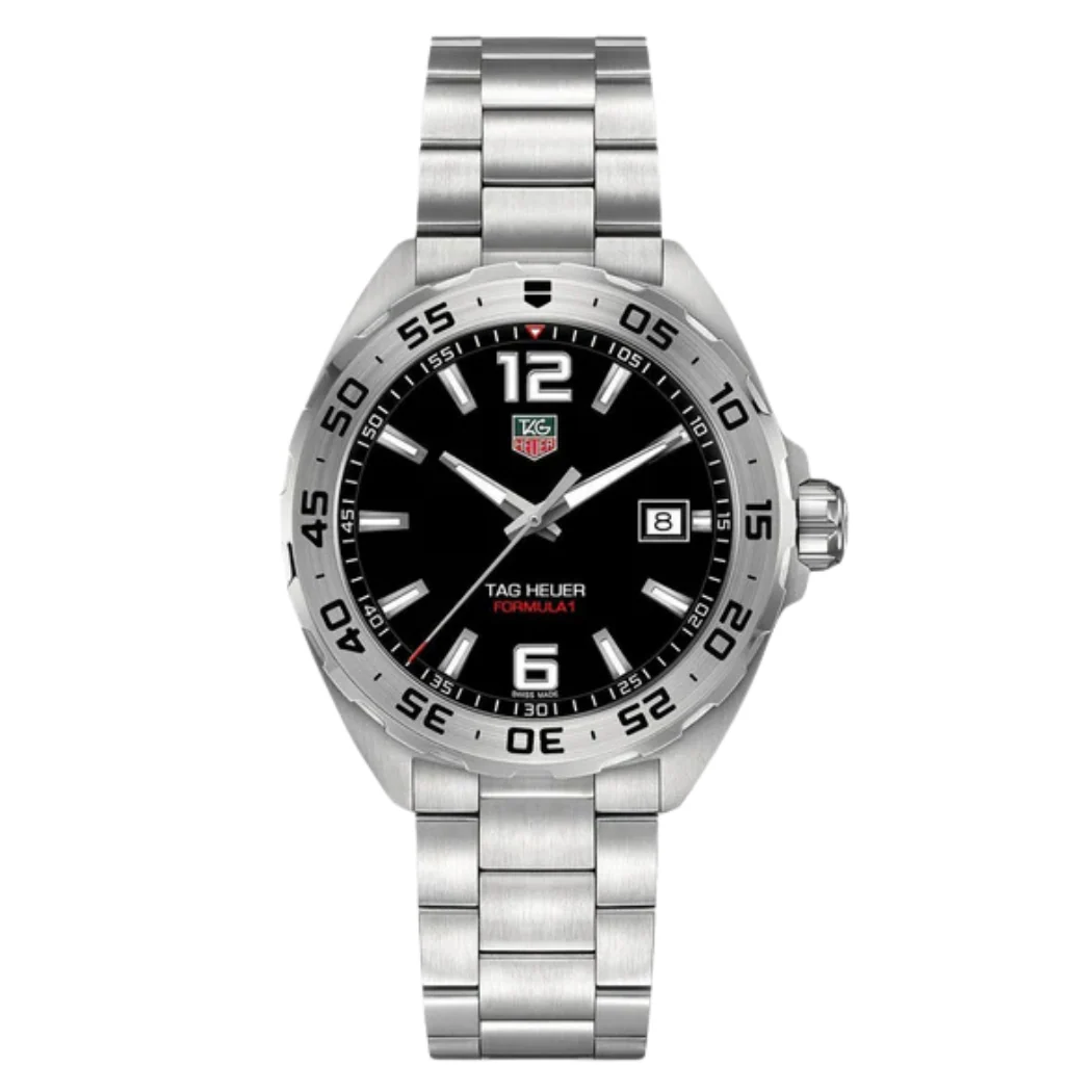 Tag Heuer Formula 1 Silver Stainless Steel Black Dial Gent's Watch- WAZ1112.BA0875