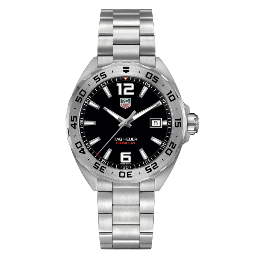 Tag Heuer Formula 1 Silver Stainless Steel Black Dial Quartz Watch for Gents - WAZ1112BA0875