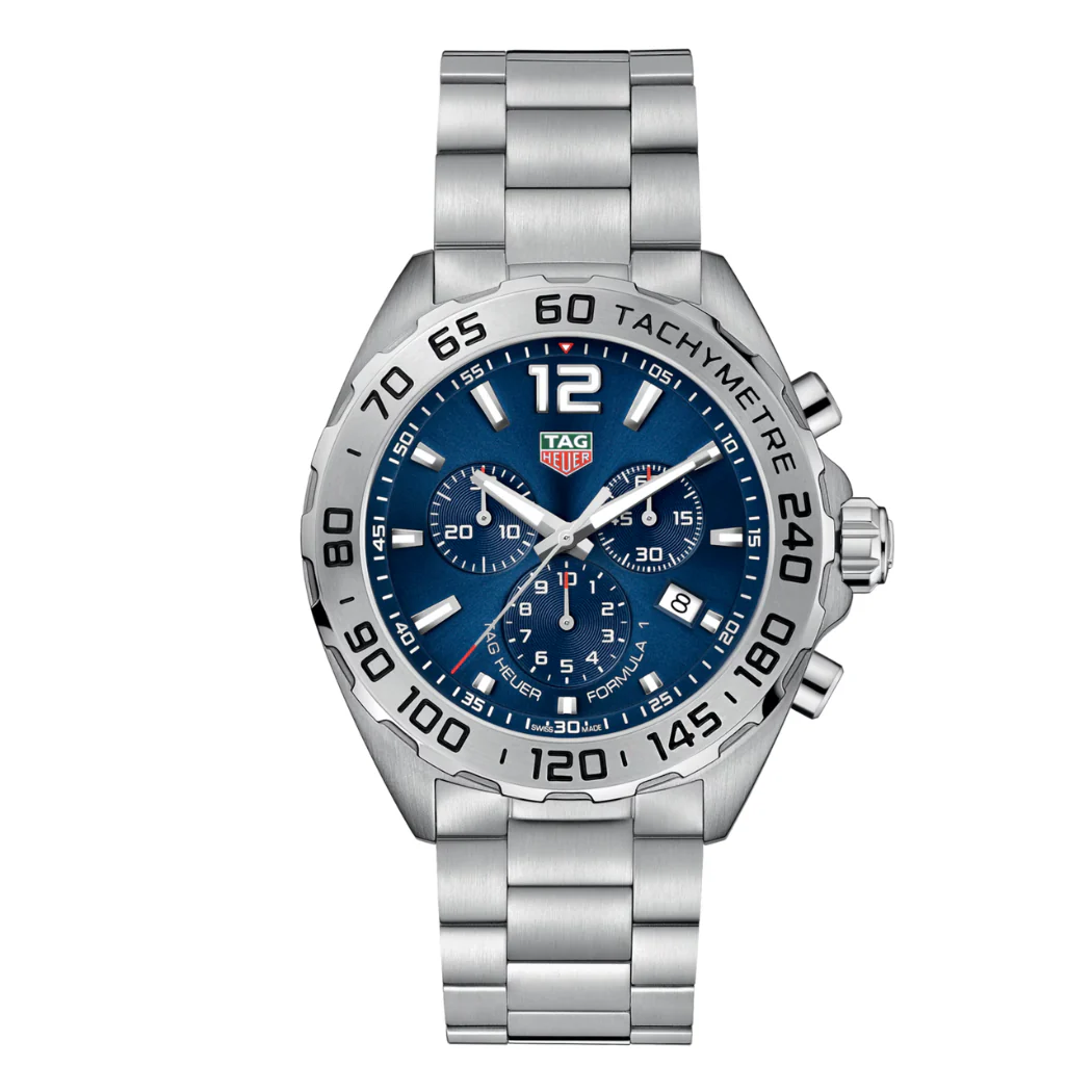 Tag Heuer Formula 1 Silver Stainless Steel Blue Dial Chronograph Quartz Watch for Gents - CAZ101KBA0842