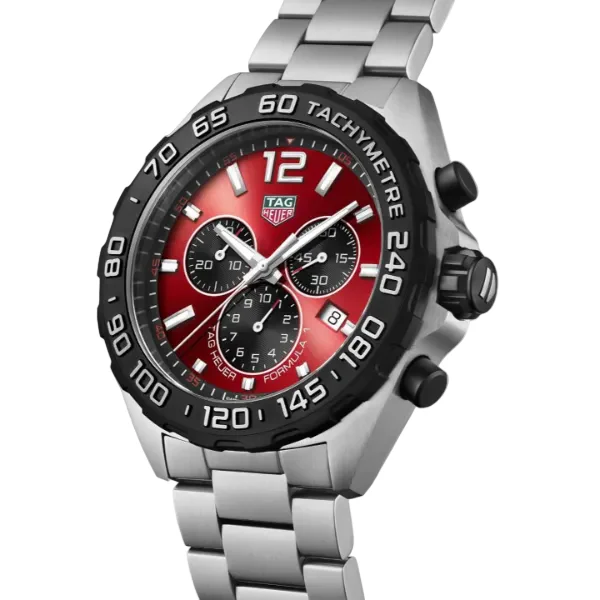 Tag Heuer Formula 1 Silver Stainless Steel Red Dial Chronograph Quartz Watch for Gents - CAZ101AN.BA0842 - Image 2