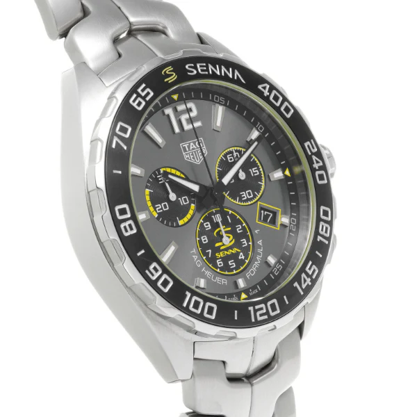 Tag Heuer Formula 1 x Senna Silver Stainless Steel Grey Dial Chronograph Quartz Watch for Gents - CAZ101AF.BA0637 - Image 2