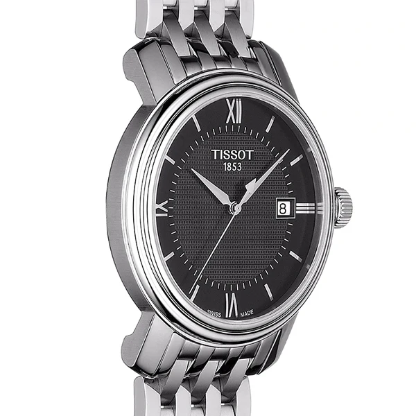 Tissot Bridgeport Silver Stainless Steel Black Dial Quartz Watch for Men's - T-0974101105800 - Image 2