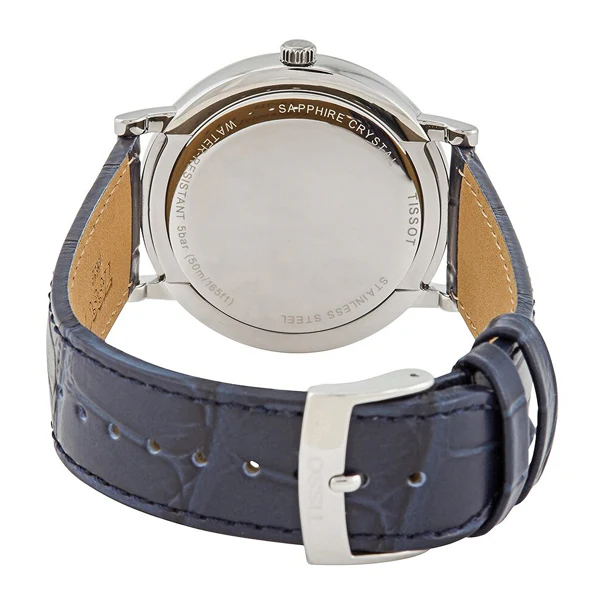 Tissot Carson Premium Black Leather strap Blue Dial Quartz Watch for Men's - T122.410.16.043.00 - Image 2
