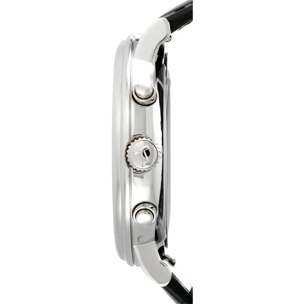 Tissot Carson Premium Black Leather Strap White Dial Chronograph Quartz Watch for Men's - T.122.417.16.033.00 - Image 2