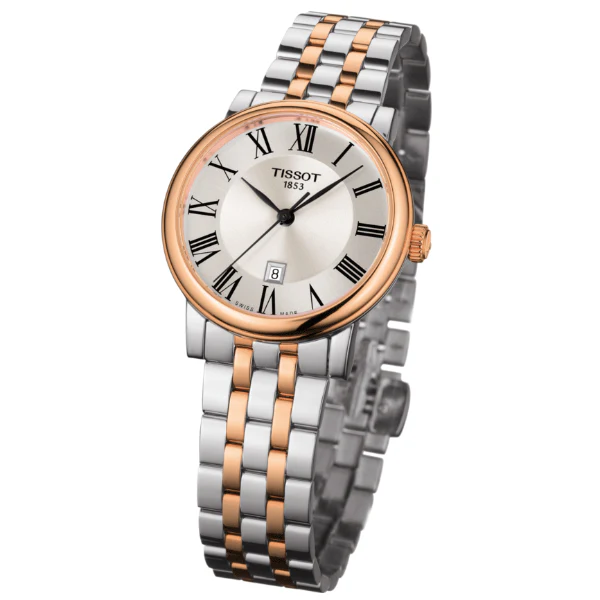Tissot Carson Premium Two-Tone Stainless Steel Silver Dial Quartz Watch for Ladies - T122.210.22.033.01 - Image 3