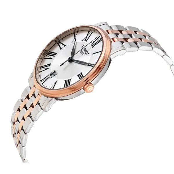 Tissot Carson Premium Two-Tone Stainless Steel Silver Dial Quartz Watch for Men's - T122.410.22.033.00 - Image 2