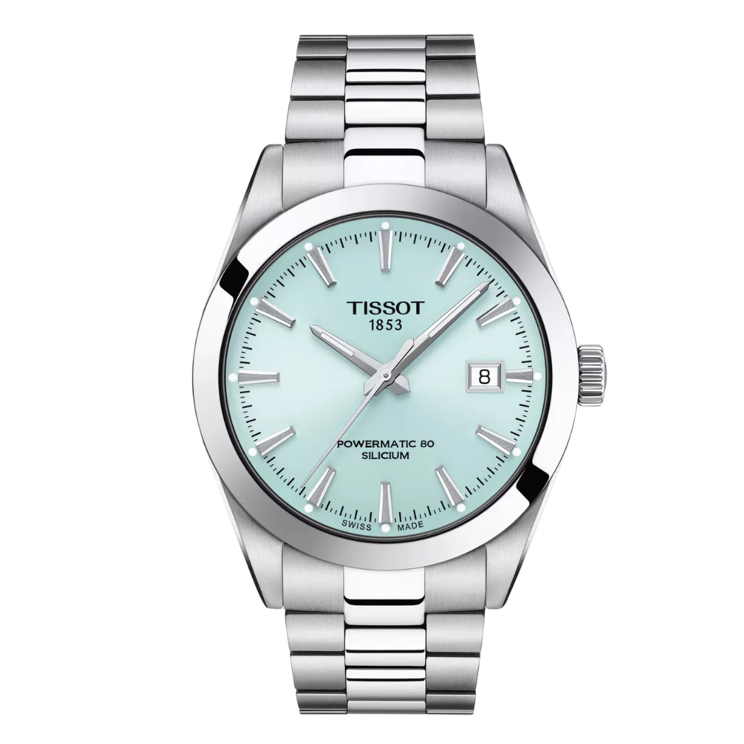 Tissot Classic Contemporary Silver Stainless Steel Ice Blue Dial Automatic Watch for Gents - T127.407.11.351.00