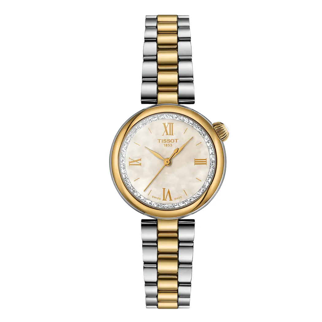 Tissot Classic Contemporary Two-tone Stainless Steel Mother Of Pearl Dial Quartz Watch for Ladies - T152.010.22.118.01