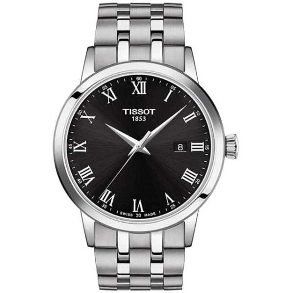 Tissot Classic Dream Silver Stainless Steel Black Dial Quartz Watch for Men's - T129.410.11.053.00