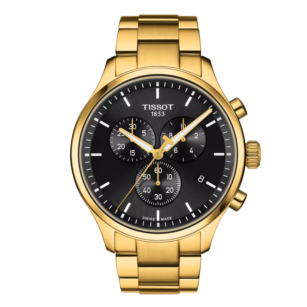 Tissot Classic Rose Gold Stainless Steel Black Dial Quartz Watch for Gents - T1166173305100