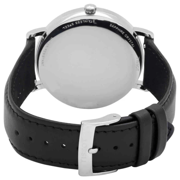 Tissot everytime Black Leather Strap Blue Dial Quartz Watch for Men's - T143.410.16.041.00 - Image 2
