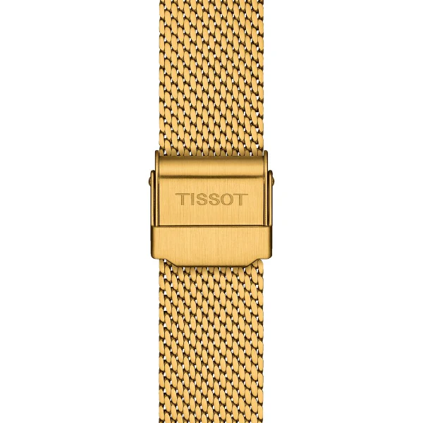 Tissot everytime Gold Mesh Bracelet Gold Dial Quartz Watch for Ladies - T143.210.33.021.00 - Image 2