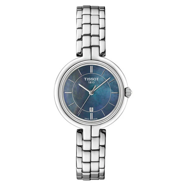 Tissot Flamingo Silver Stainless Steel Mother of pearl Dial Quartz Watch for Ladies - T094.210.11.121.00