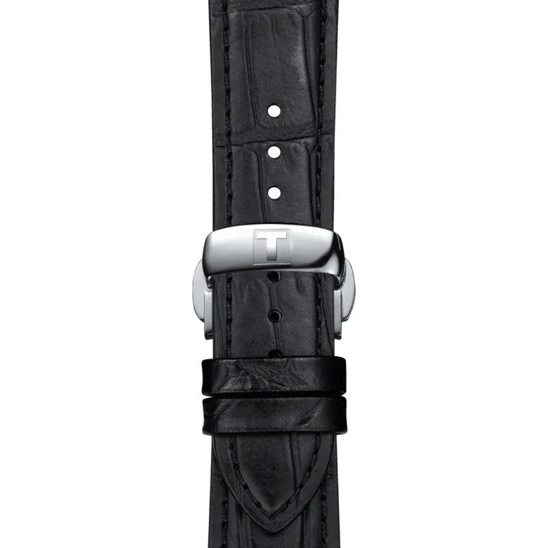 Tissot Gentleman Black Leather Strap Blue Dial Quartz Watch for Gents - T127.410.16.041.01 - Image 2