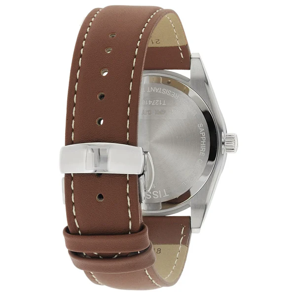 Tissot Gentleman Brown Leather strap Blue Dial Quartz Watch for Men's - T127.410.16.041.00 - Image 2