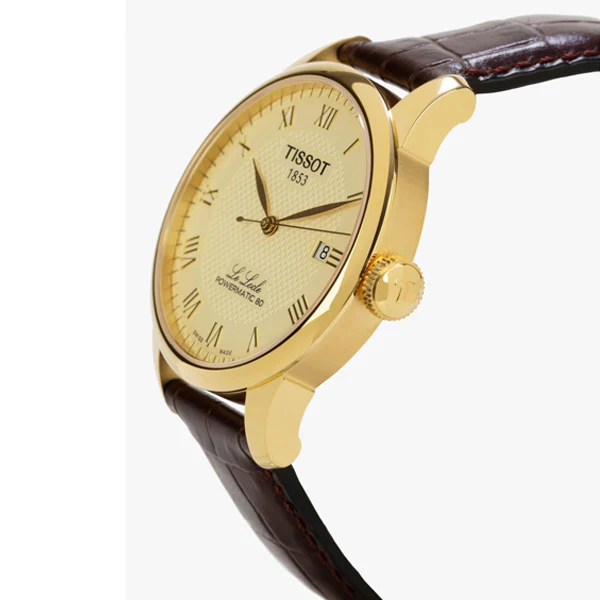 Tissot Le Locle Brown Leather strap White Dial Automatic Watch for Men's - T-41541373 - Image 2