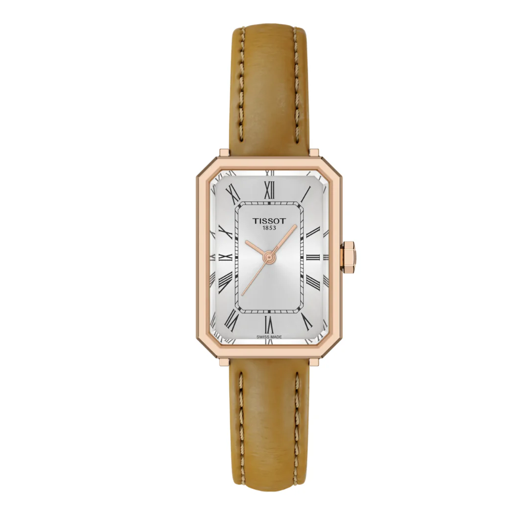 Tissot Light brown Leather Strap Silver Dial Quartz Watch for Ladies - Tissot 160. 110. 11. 033. 00