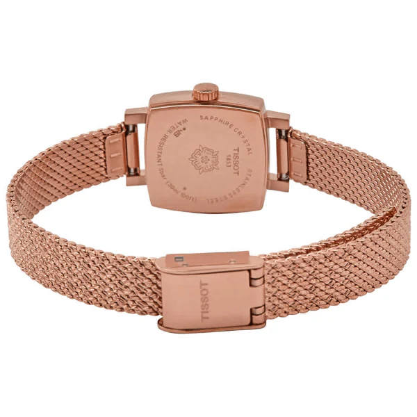 Tissot Lovely Square Rose Gold Mesh Bracelet Rose Gold Dial Quartz Watch for Ladies - T058.109.33.456.00 - Image 2
