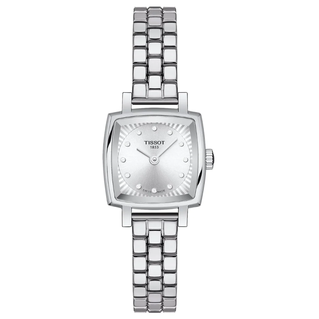 Tissot Lovely Square Silver Stainless Steel Silver Dial Quartz Watch for Ladies - T058.109.11.036.01