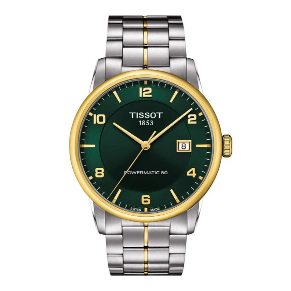Tissot Luxury Two-tone Stainless Steel Green Dial Automatic Watch for Men's - T086.407.22.097.00
