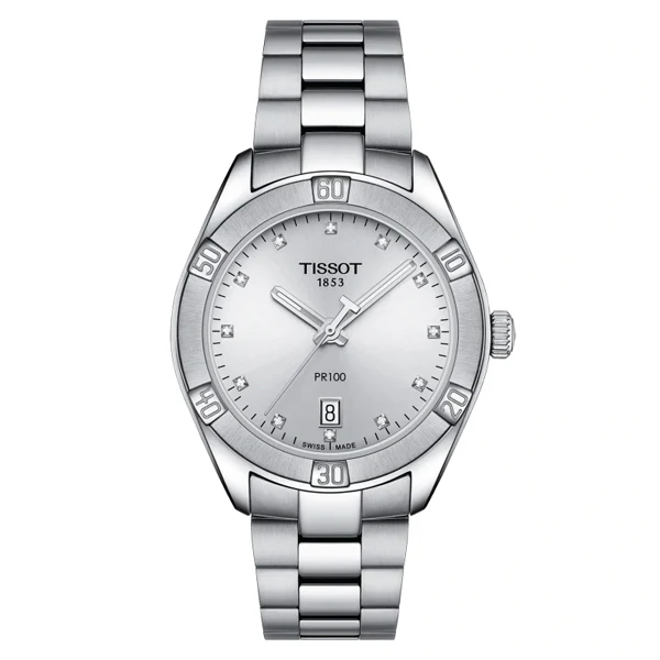 Tissot PR100 Silver Stainless Steel Silver Dial Quartz Watch for Ladies - T-1019101103600