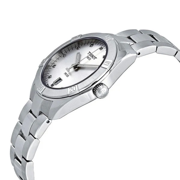 Tissot PR100 Silver Stainless Steel Silver Dial Quartz Watch for Ladies - T-1019101103600 - Image 2