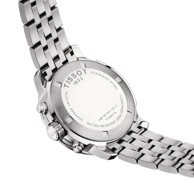Tissot PRC 200 Silver Stainless Steel Black Dial Chronograph Quartz Watch for Gents - T114.417.11.057.00 - Image 3