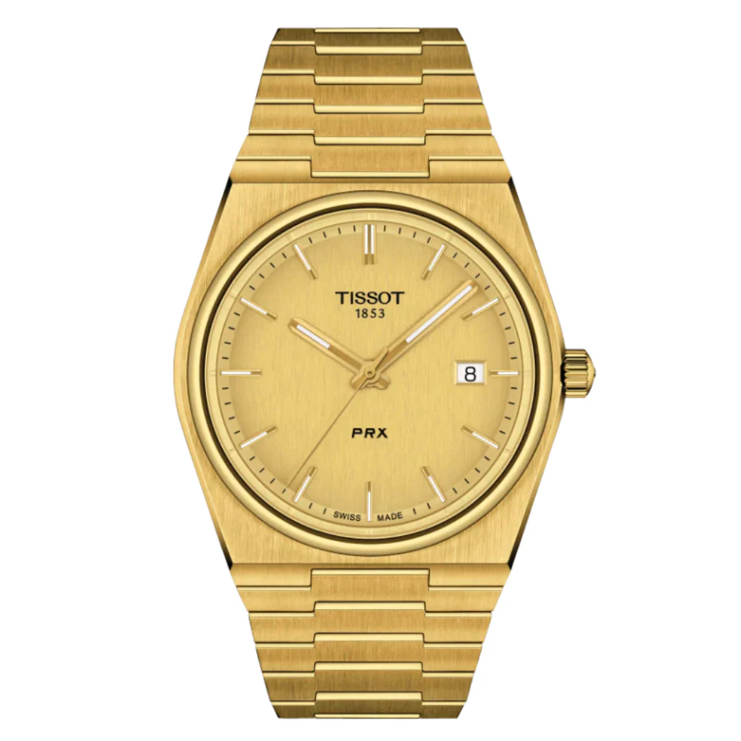 Tissot PRX Gold Stainless Steel Gold Dial Quartz Watch for Gents - T137.410.33.021.00