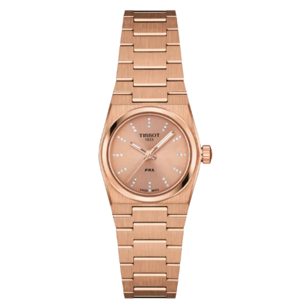 Tissot PRX Gold Stainless Steel Pink Dial Quartz Watch for Ladies - T137.010.33.506.00