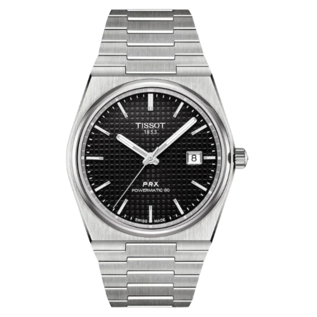 Tissot PRX Powermatic 80 Silver Stainless Steel Black Dial Automatic Watch for Men's - T137.407.11.051.00