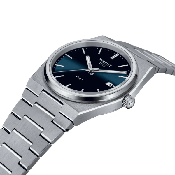 Tissot PRX Silver Stainless Steel Blue Dial Quartz Watch for Men's - T137.410.11.041.00 - Image 2