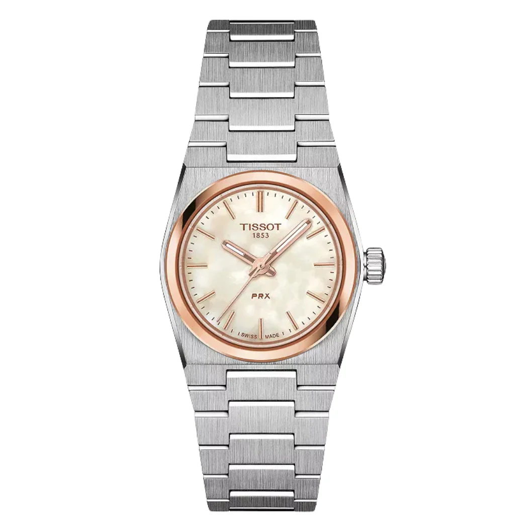 Tissot PRX Silver Stainless Steel Pearl White Dial Quartz Watch for Ladies - T137.010.21.111.00