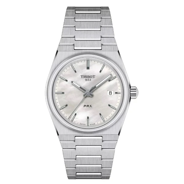 Tissot PRX Silver Stainless Steel Pearl White Dial Quartz Watch for Ladies - T137.210.11.111.00