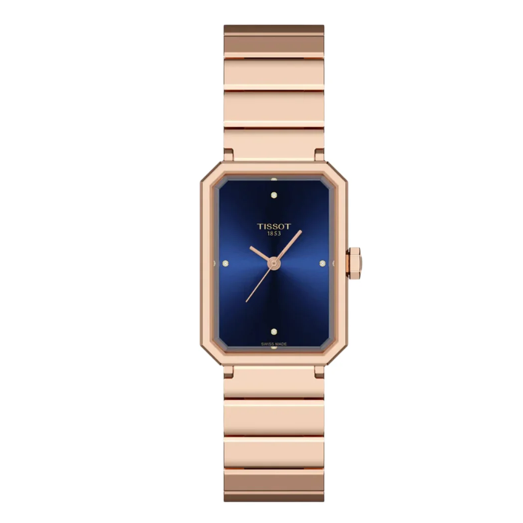 Tissot Rose Gold Stainless Steel Blue Dial Quartz Watch for Ladies - Tissot 160. 110. 33. 046. 00