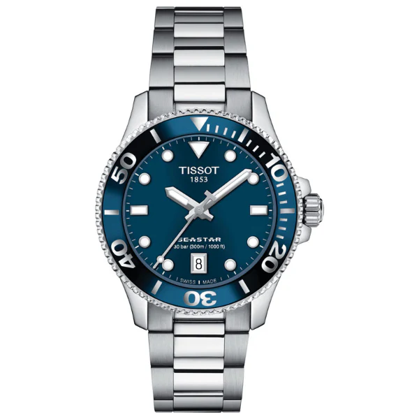Tissot Seastar 1000 Silver Stainless Steel Blue Dial Quartz Unisex Watch - T120.210.11.041.00