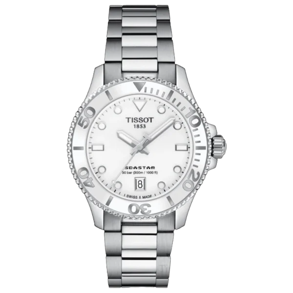 Tissot Seastar 1000 Silver Stainless Steel White Dial Quartz Unisex Watch - T120.210.11.011.00